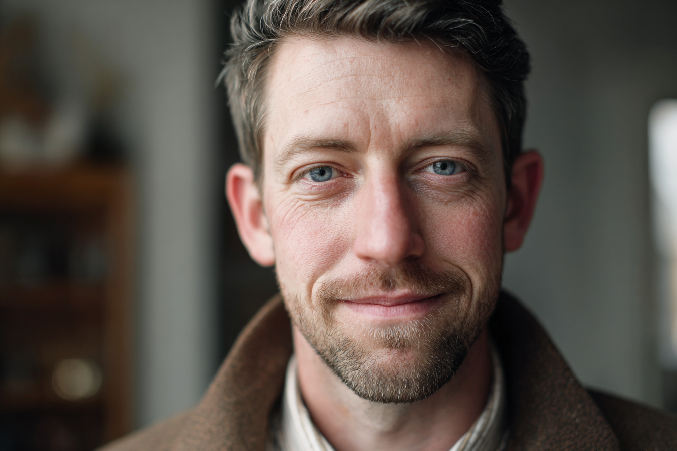 Un uomo in piedi nella sua casa | Fonte: Midjourney