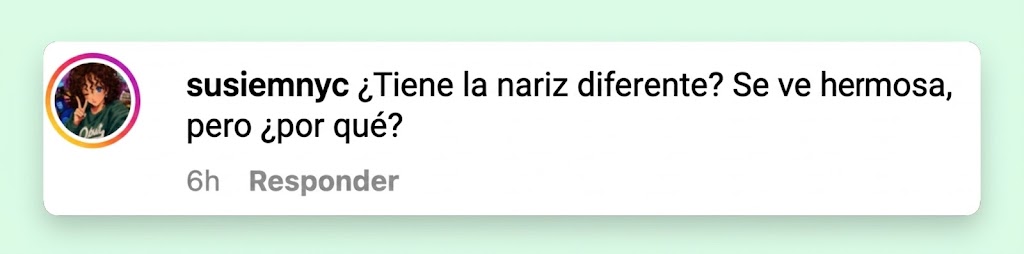 Una usuaria de Instagram elogió la belleza de Lawrence y se preguntó si le había cambiado la forma de la nariz. | Fuente: Instagram/@thecut