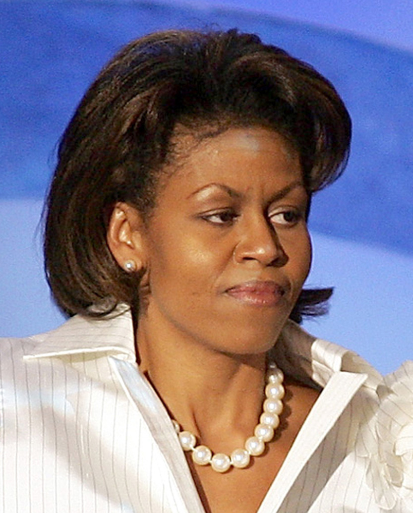 Michelle Obama fotografiada en la Convención Nacional Demócrata el 27 de julio de 2004, en Boston, Massachusetts | Fuente: Getty Images