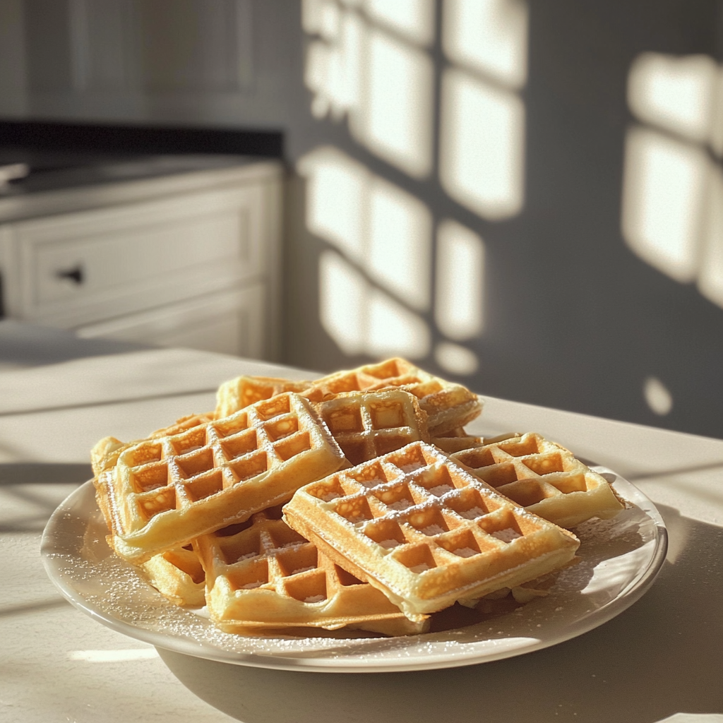Un plato de gofres | Fuente: Midjourney