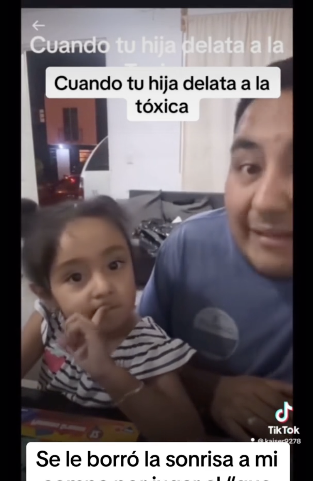 Padre e hija de México aparecen jugando a un divertido juego mientras participan en un popular reto en las redes sociales. | Foto: tiktok.com/@kaiser927