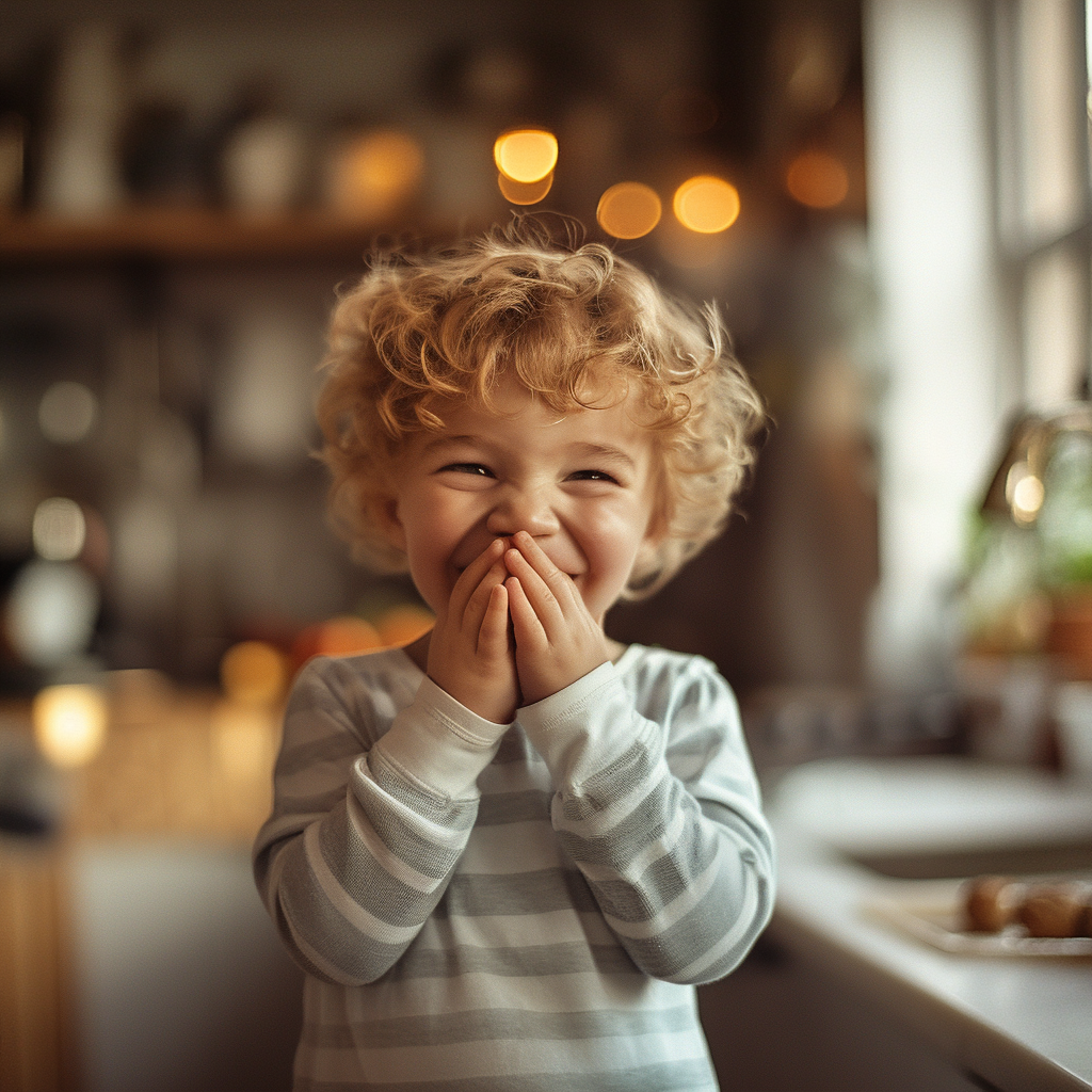 Un niño riendo | Fuente: Midjourney