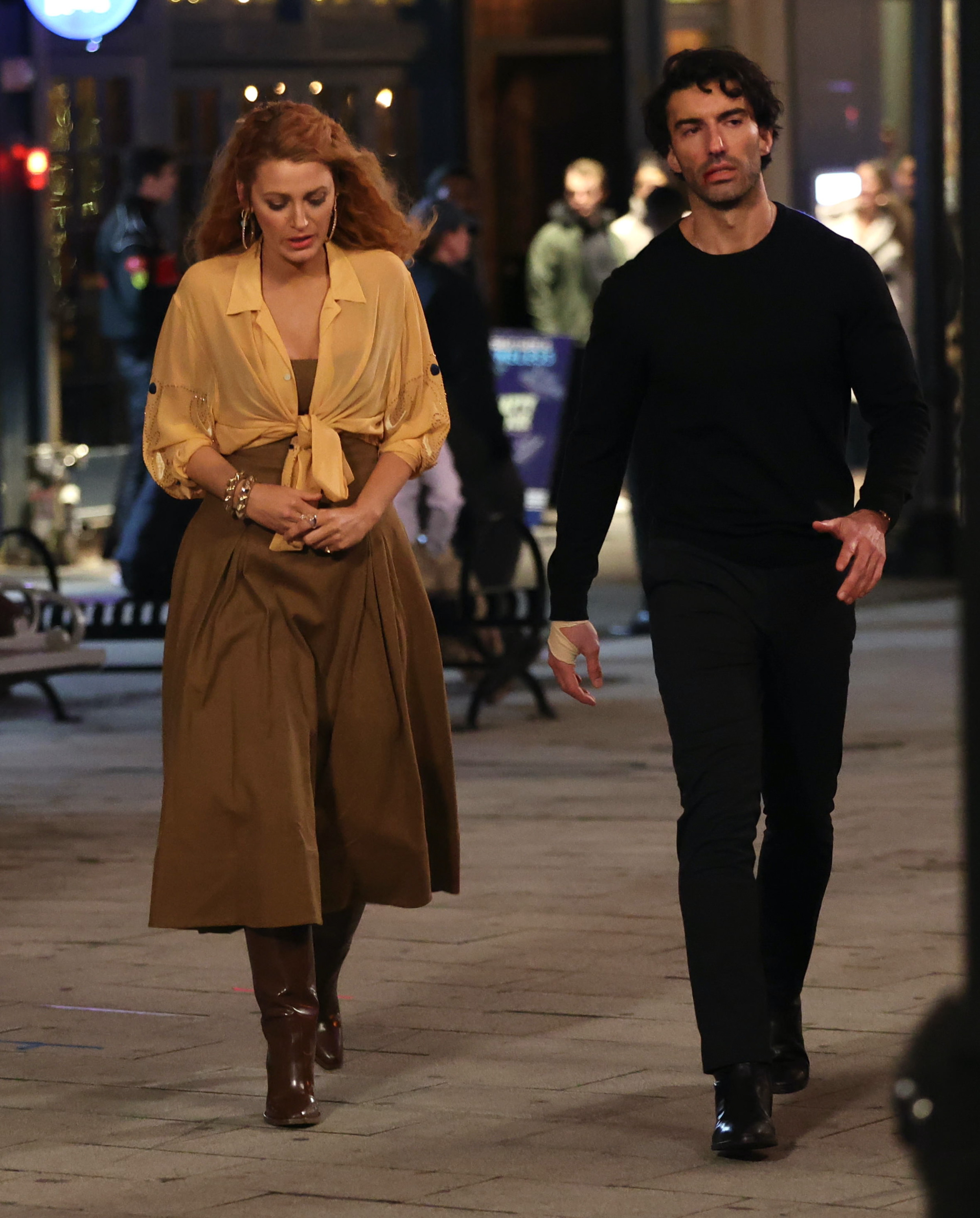 Blake Lively y Justin Baldoni en el plató de "It Ends with Us", 2024 | Fuente: Getty Images