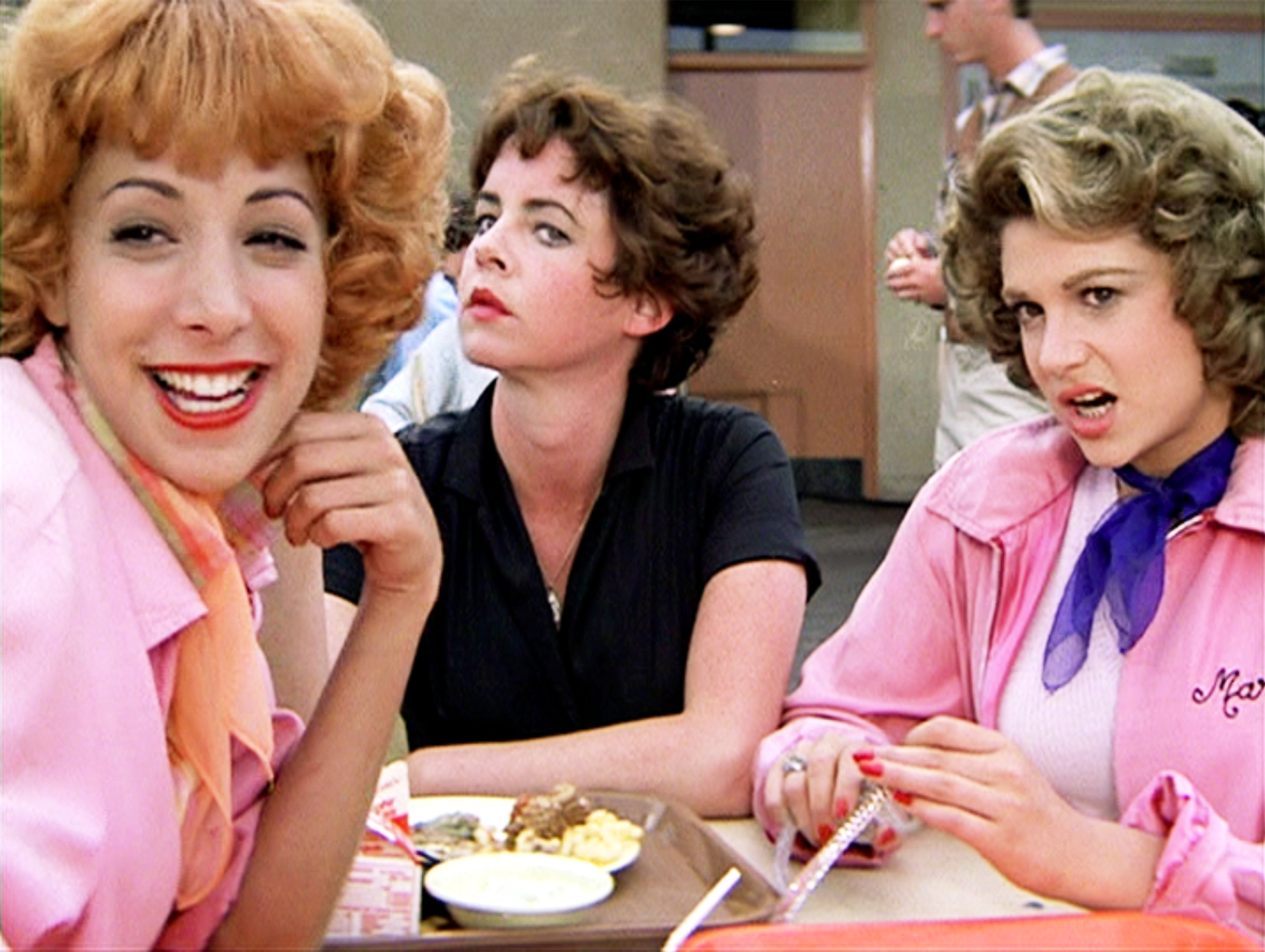 Didi Conn, Stockard Channing y Dinah Manoff en el plató de "Grease", 1978 | Fuente: Getty Images