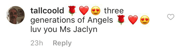Comentario de un fan a JaclynSmith. |Imagen: Instagram/ JaclynSmith