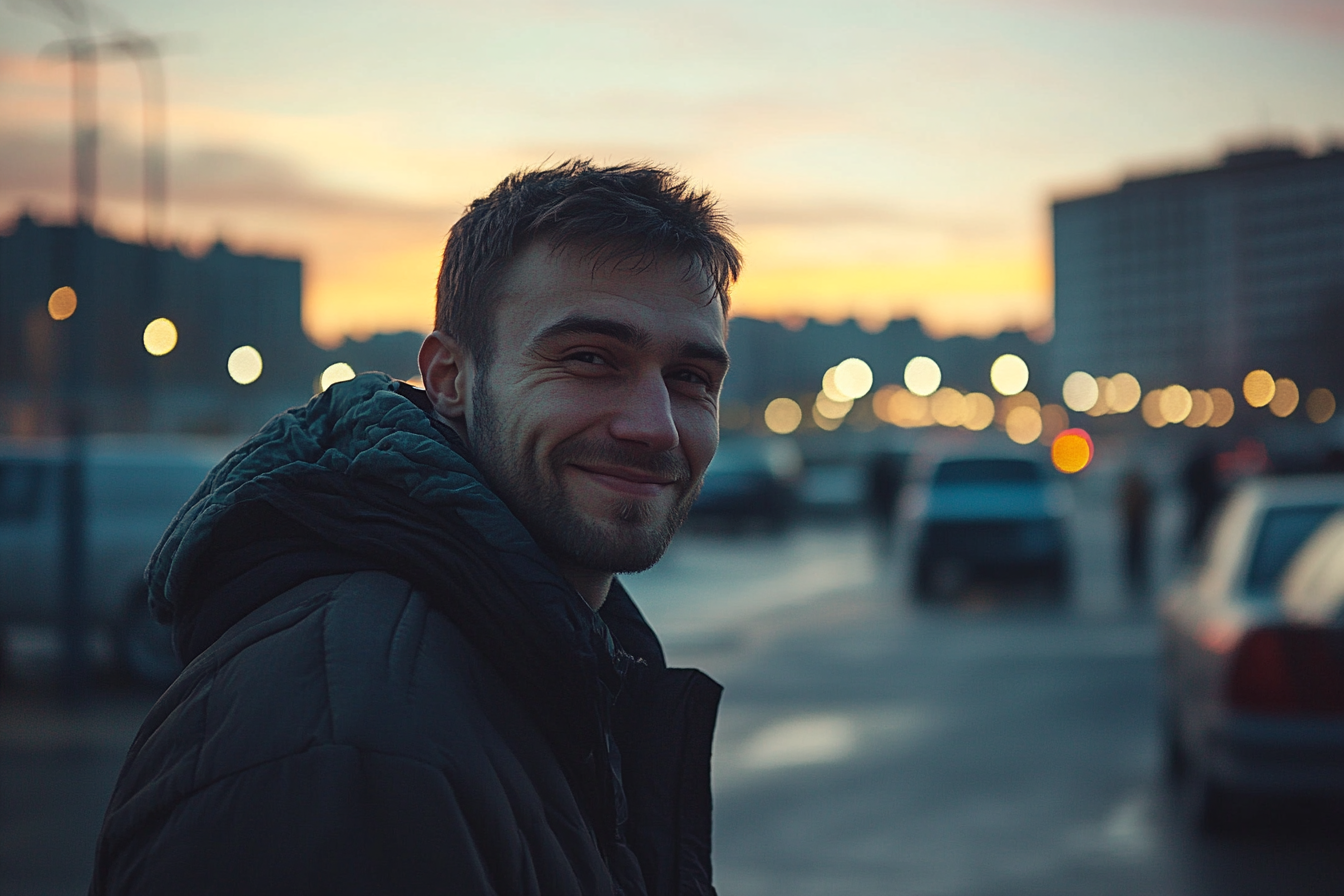 Un hombre de pie en un estacionamiento | Fuente: Midjourney
