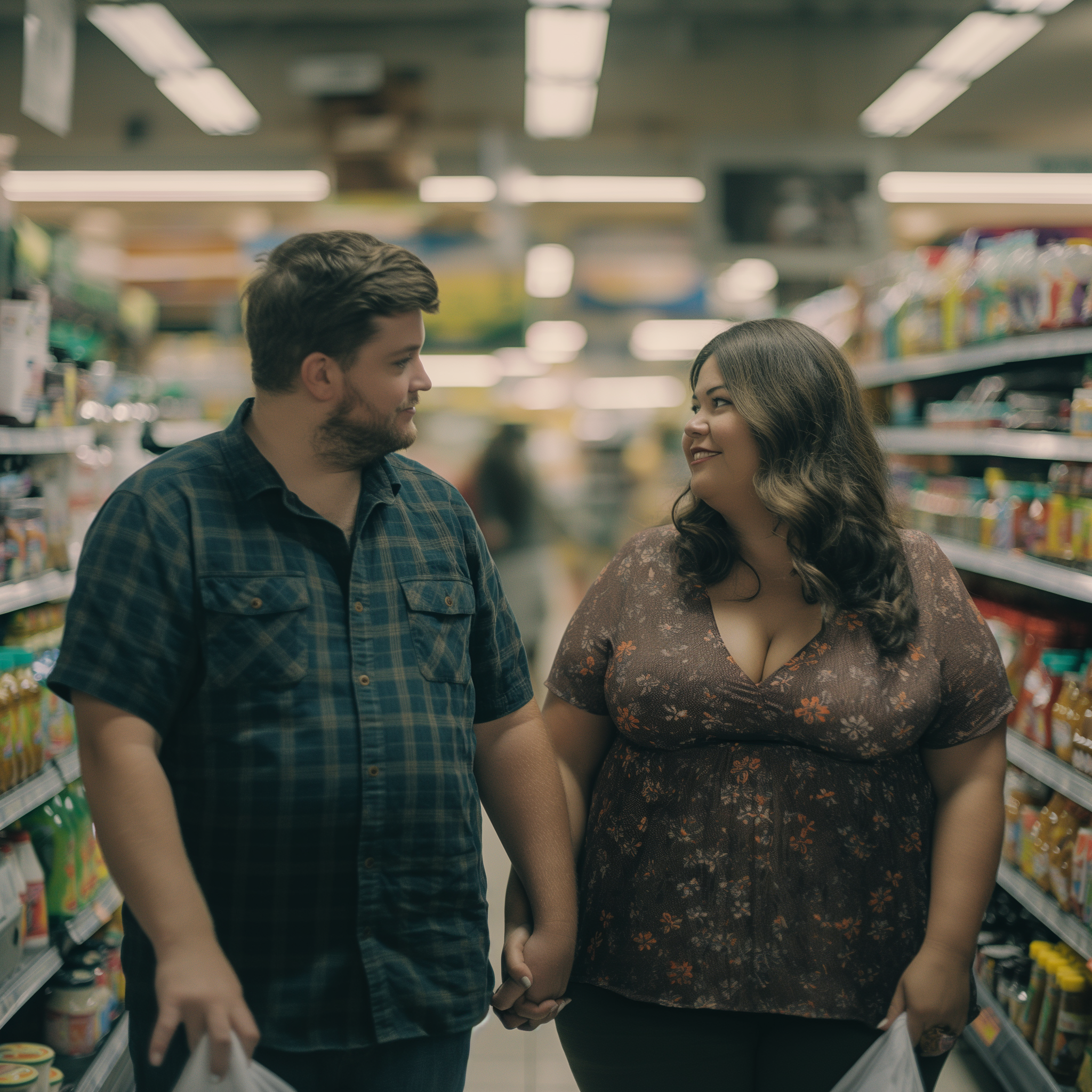 Una pareja en un supermercado | Fuente: Midjourney