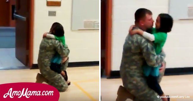 Soldado regresa después de 3 años y abraza a su hija. Pero su esposa lo sorprende con noticias