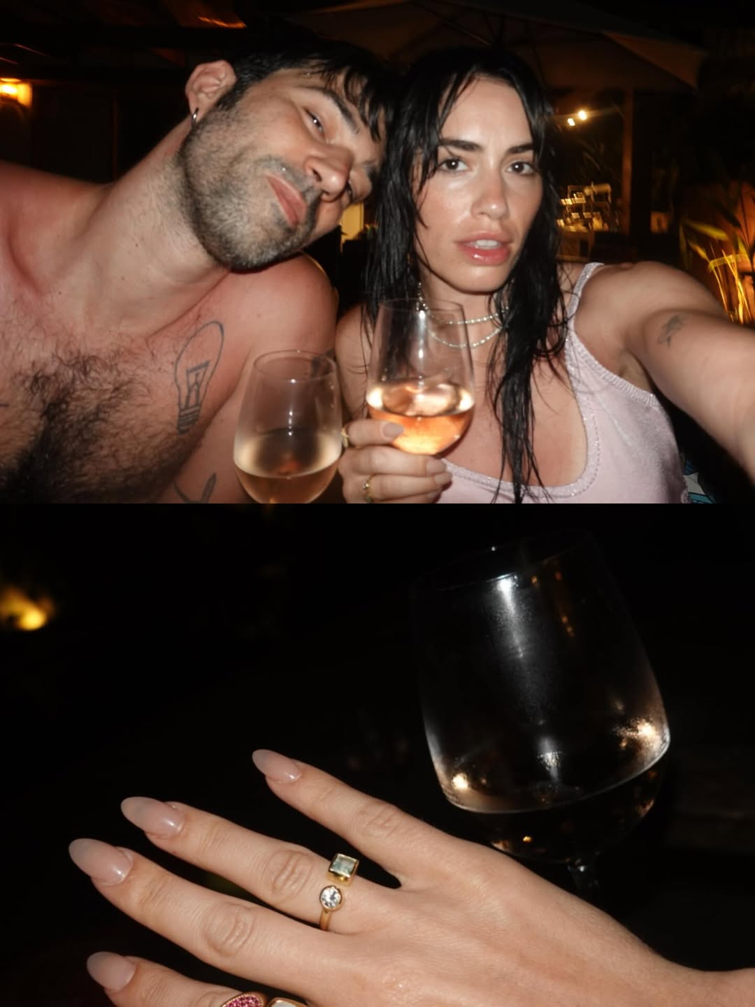 Lali Espósito y Pedro Rosemblat celebrando su compromiso en la playa | Fuente: Instagram/lali