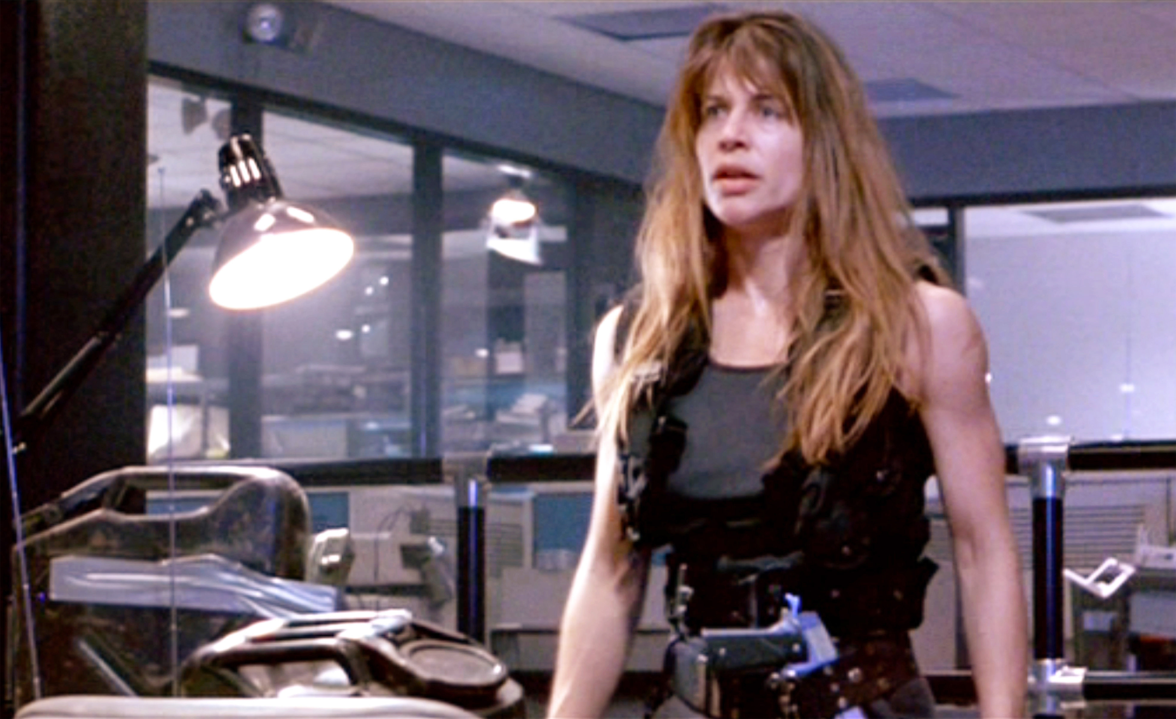 Linda Hamilton rodando "Terminator 2: Judgment Day" el 3 de julio de 1991 | Fuente: Getty Images