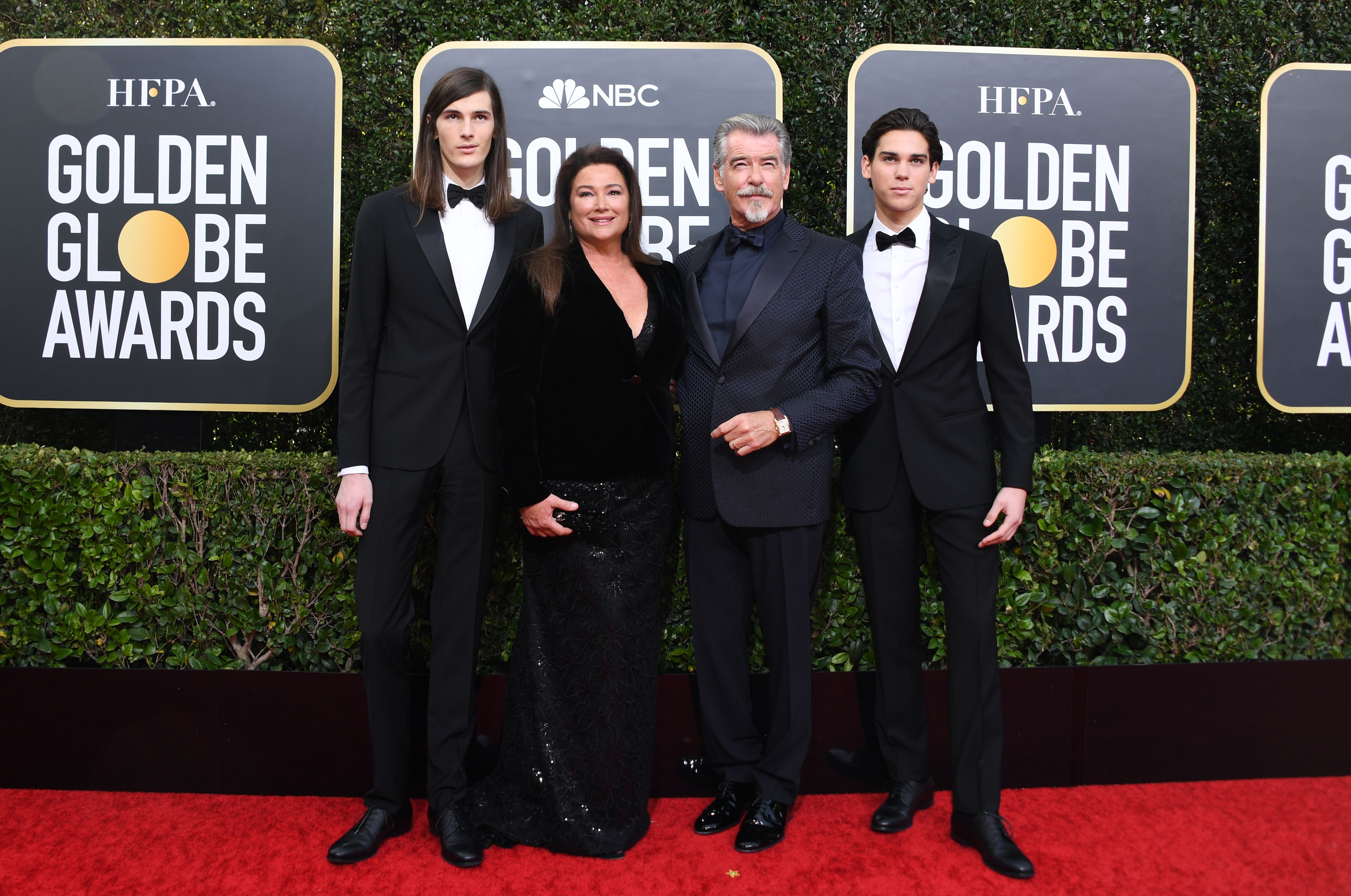 Pierce Brosnan, Keely Shaye Brosnan, Paris Brosnan y Dylan Brosnan, el 5 de enero de 2020, en Beverly Hills, California. | Foto: Getty Images