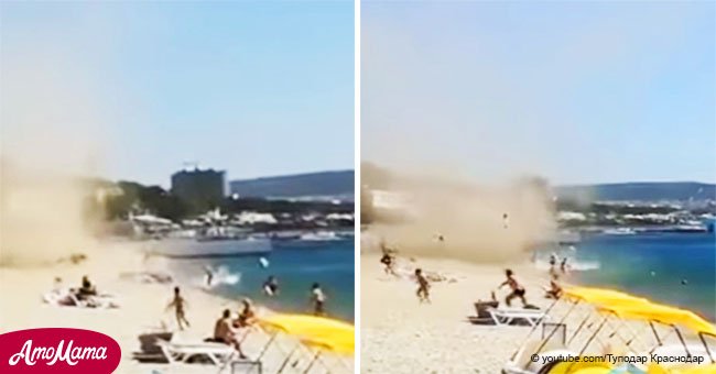 Tornado 'atacó' a los bañistas en una playa y se llevó todas sus pertenencias