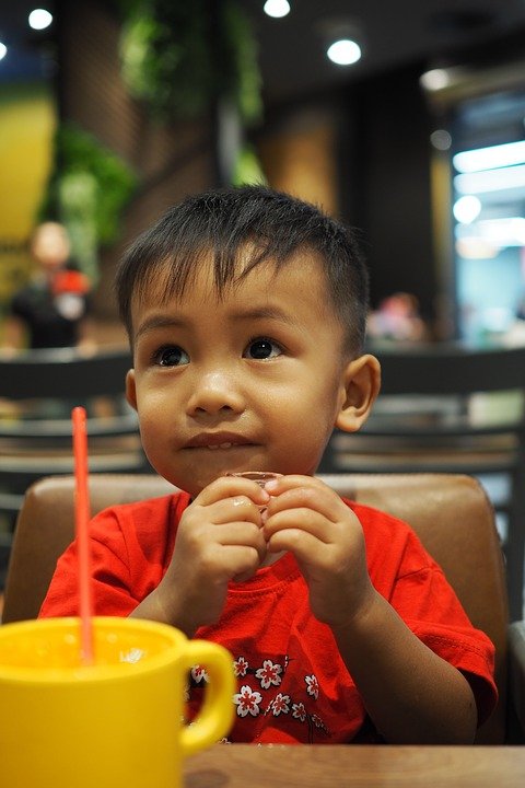 Niño comiendo en un restaurante. | Imagen: Pixabay