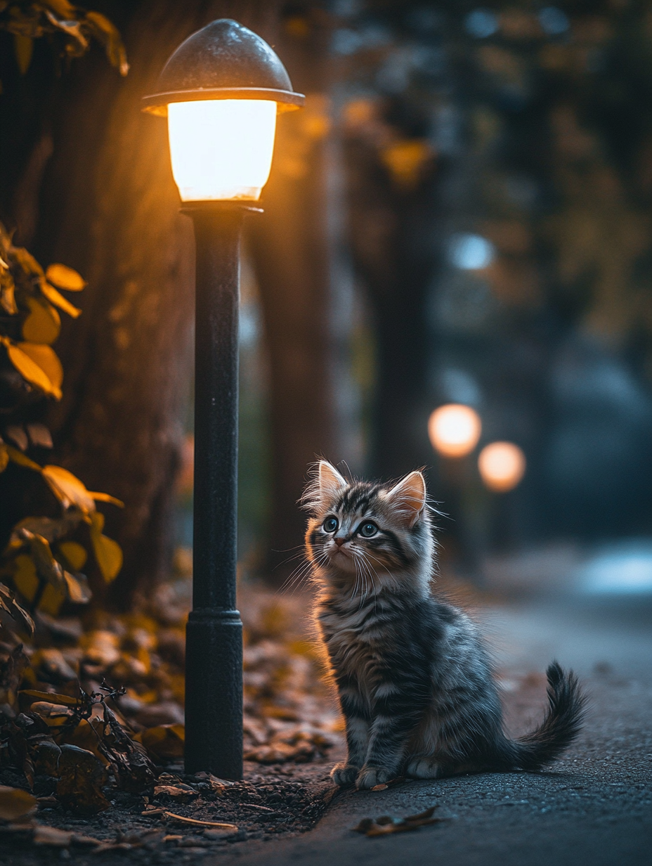 Un gatito en la calle | Fuente: Midjourney