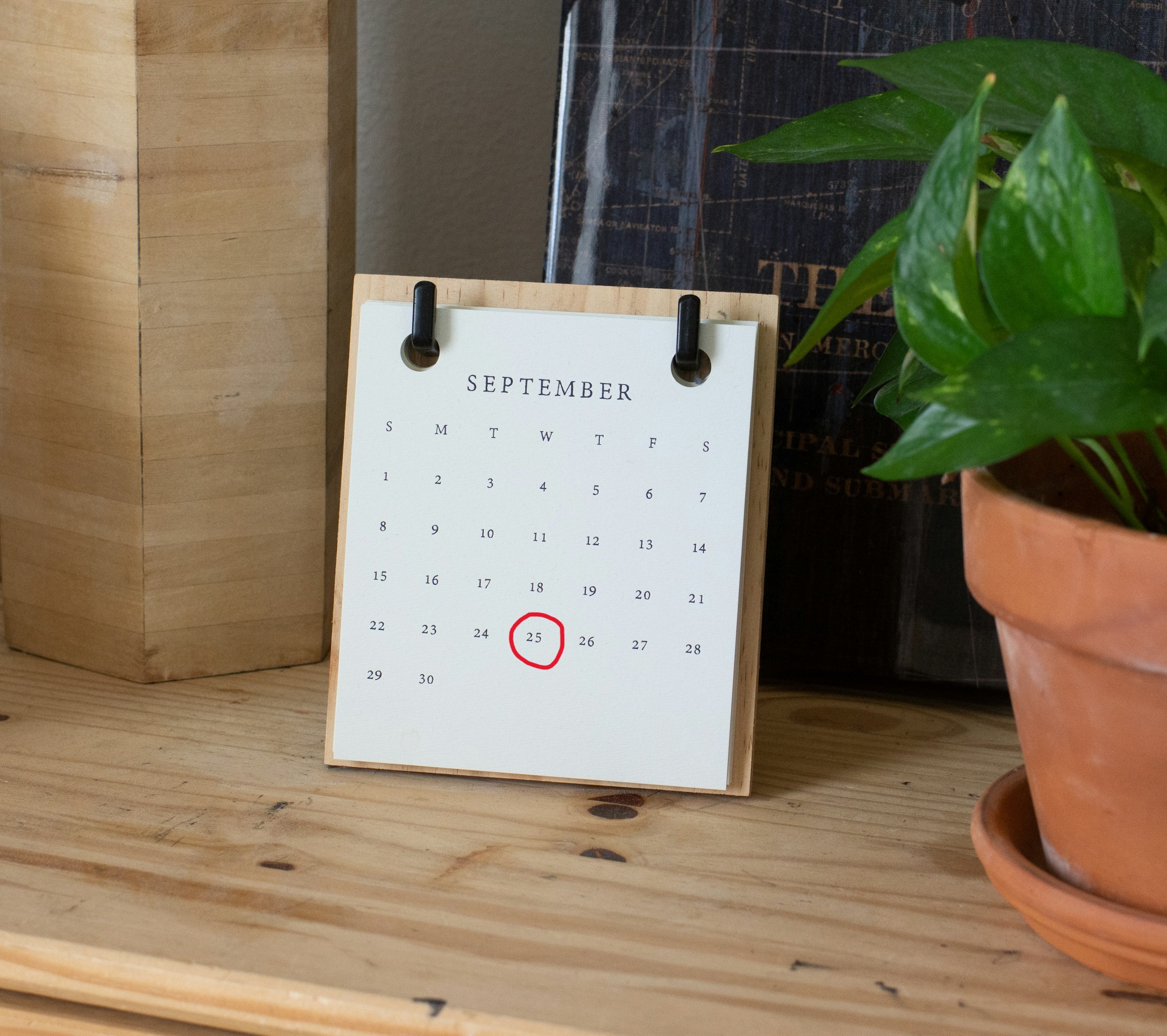 Un calendario con una fecha encerrada en un círculo | Fuente: Unsplash