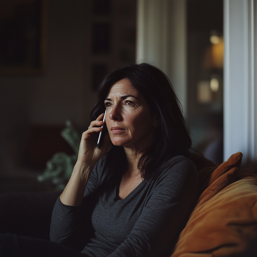 Una mujer seria hablando por teléfono | Fuente: Midjourney