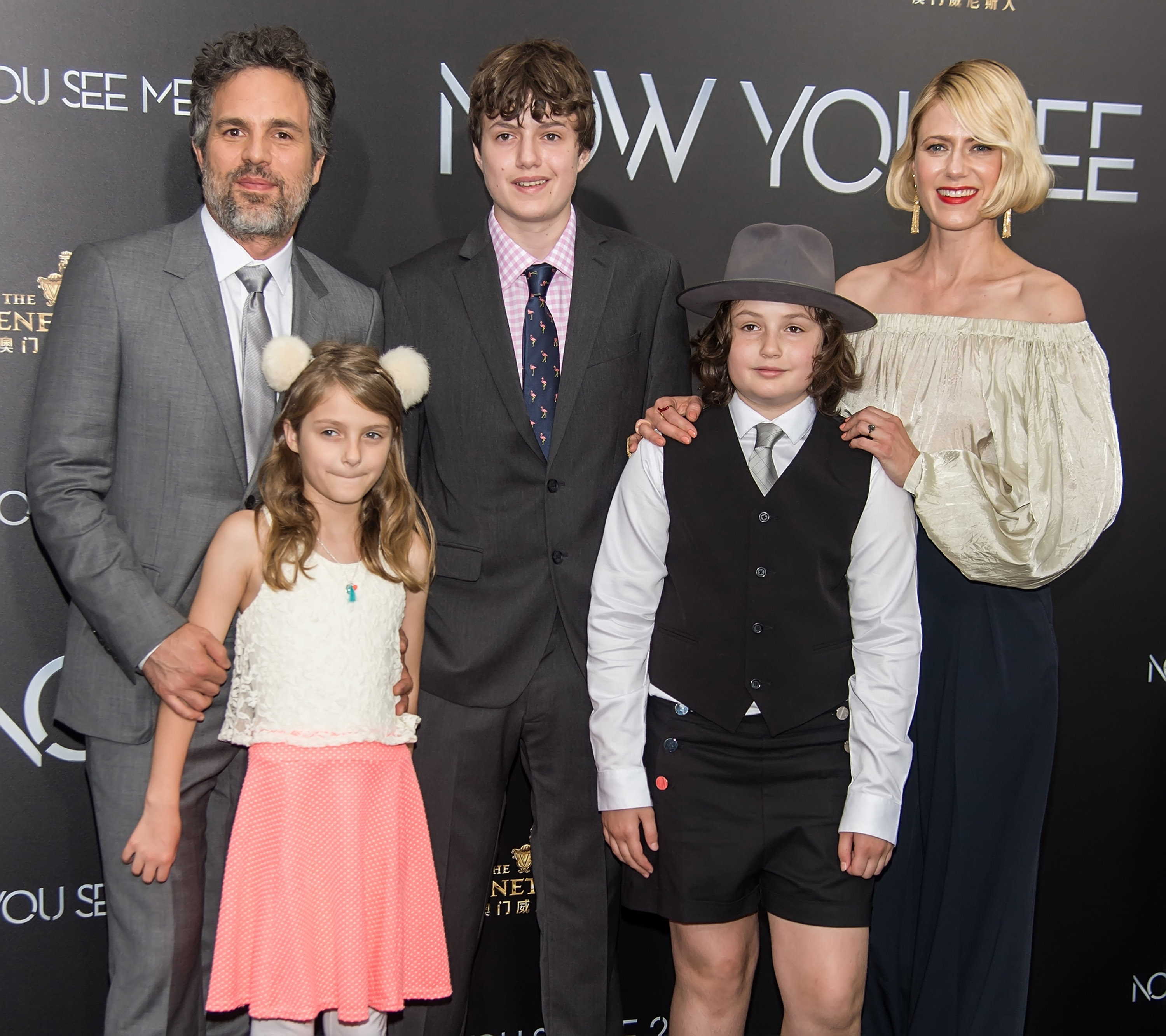 Mark, Odette, Keen, Bella Noche, and Sunrise Ruffalo at the premiere of "Now You See Me 2" in New York City on June 6, 2016 | Fuente: Getty Images