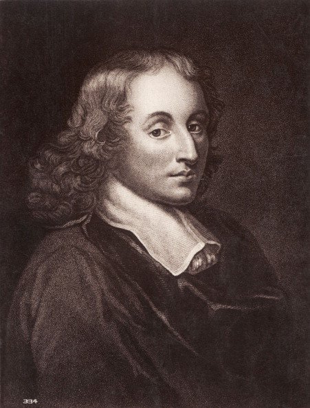 Blaise Pascal, matemático francés, físico y filósofo. Retrato grabado. | Fuente: Getty Images