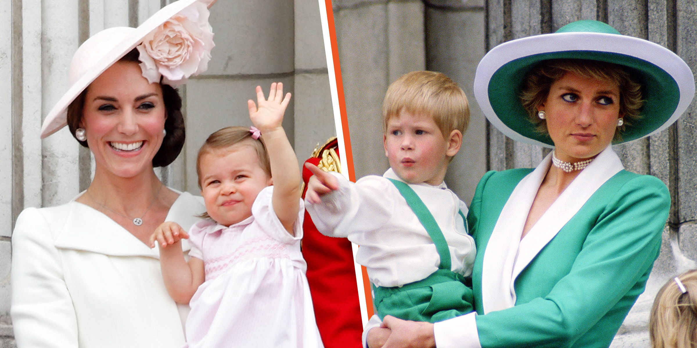 Las princesas Catherine y Charlotte | El príncipe Harry y la princesa Diana | Foto: Getty Images