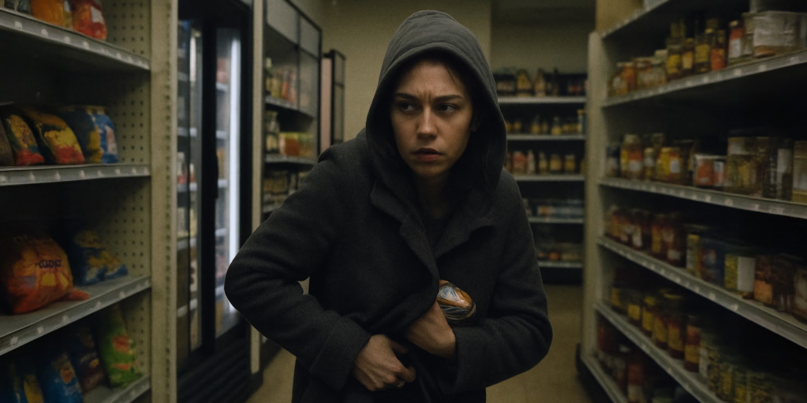 Una mujer robando en una tienda | Fuente: Sora