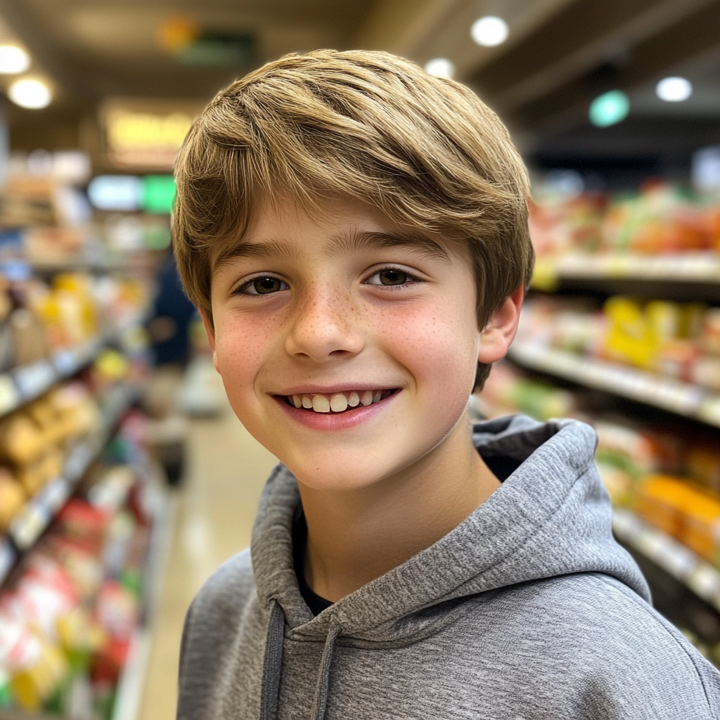 Un niño en una tienda de comestibles | Fuente: Midjourney