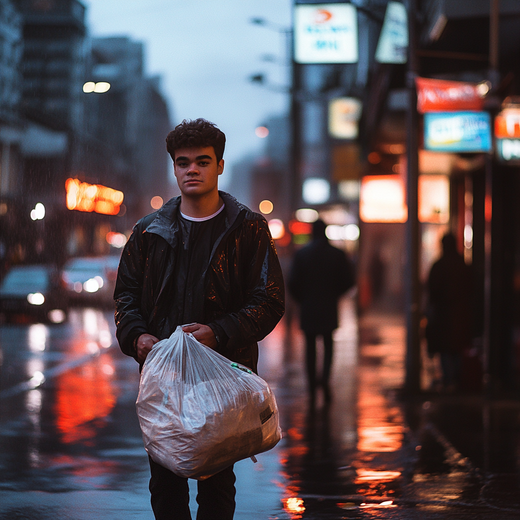 Un hombre sacando la basura | Fuente: Midjourney