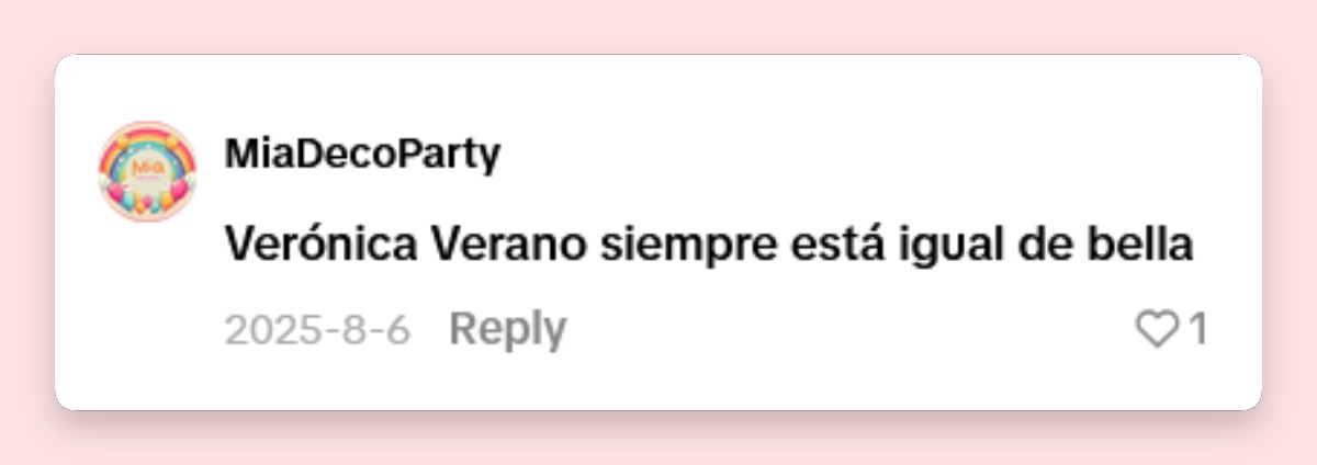 Comentario de una persona sobre Verónica Varano | Fuente: TikTok/jotaxdigital