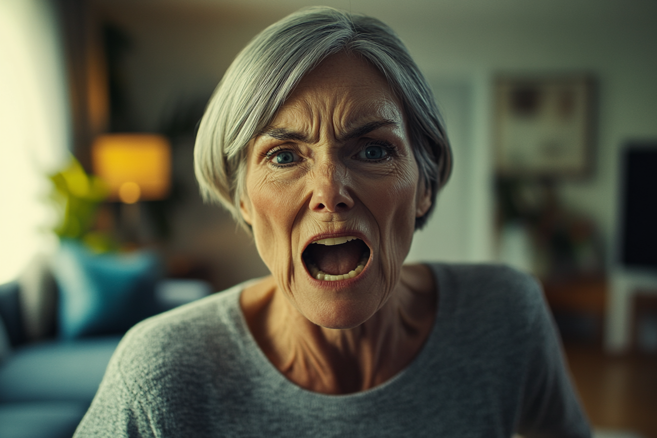 Una mujer gritando | Fuente: Midjourney