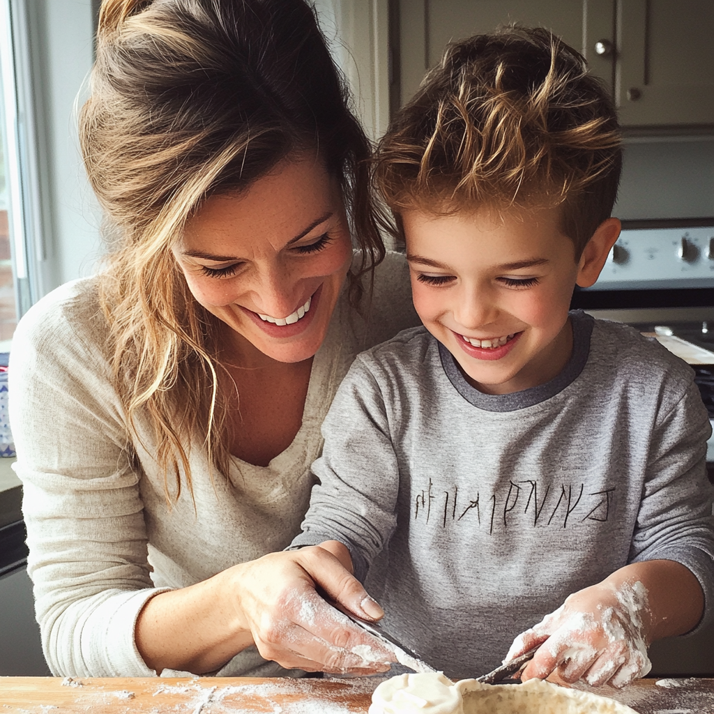 Un dúo de madre e hijo horneando | Fuente: Midjourney