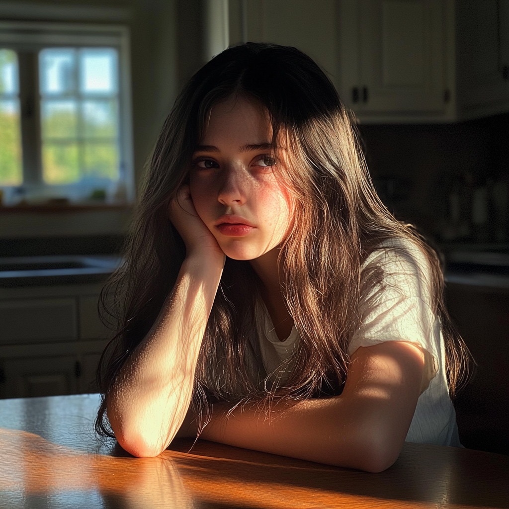 Una adolescente disgustada | Fuente: Midjourney