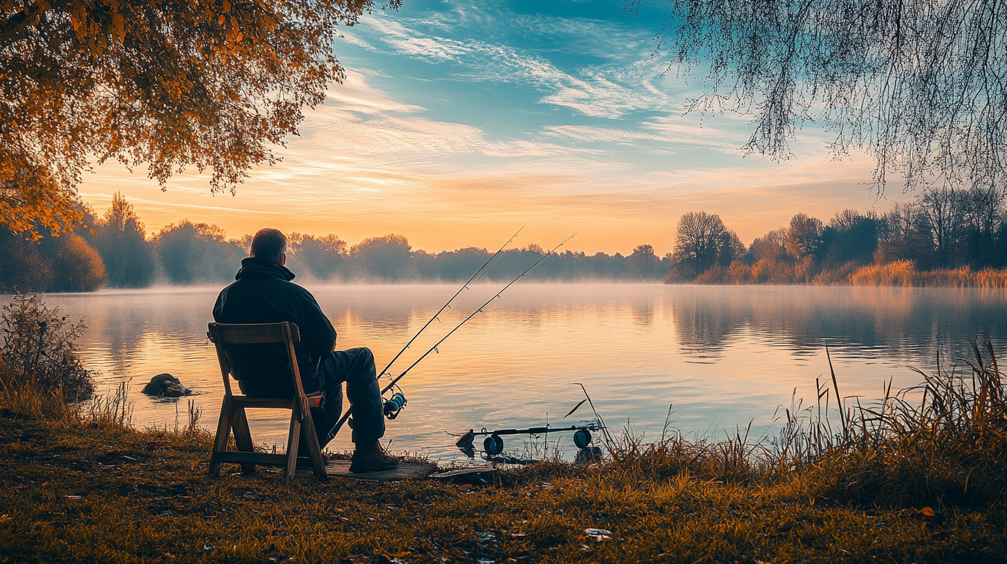 Un hombre pescando | Fuente: Midjourney