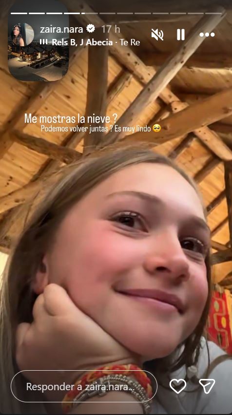 La hija de Zaira Nara en videollamada con su madre | Fuente: Instagram/zaira.nara