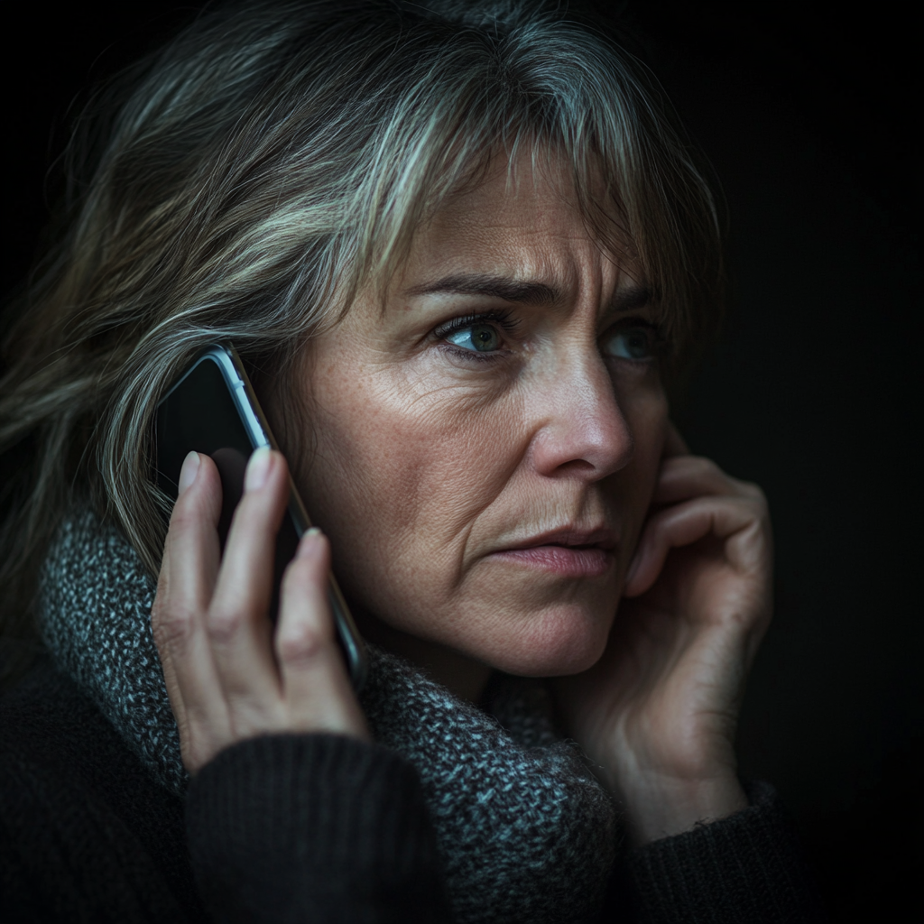 Una donna di mezza età che parla al telefono | Fonte: Midjourney