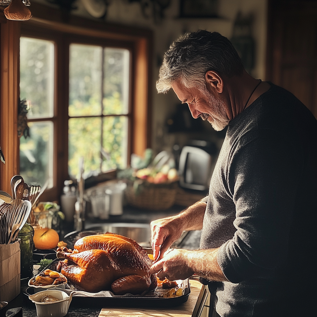 Un hombre ocupado en la cocina | Fuente: Midjourney