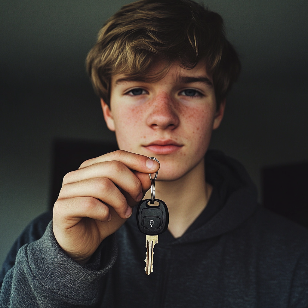 Un adolescente con la llave de un automóvil | Fuente: Midjourney