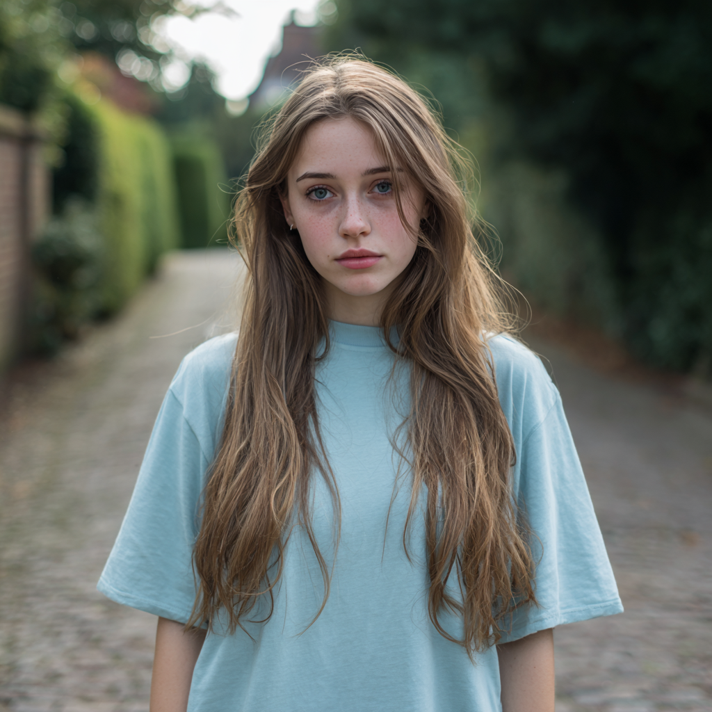 Una giovane donna emozionata in piedi all'esterno | Fonte: Midjourney