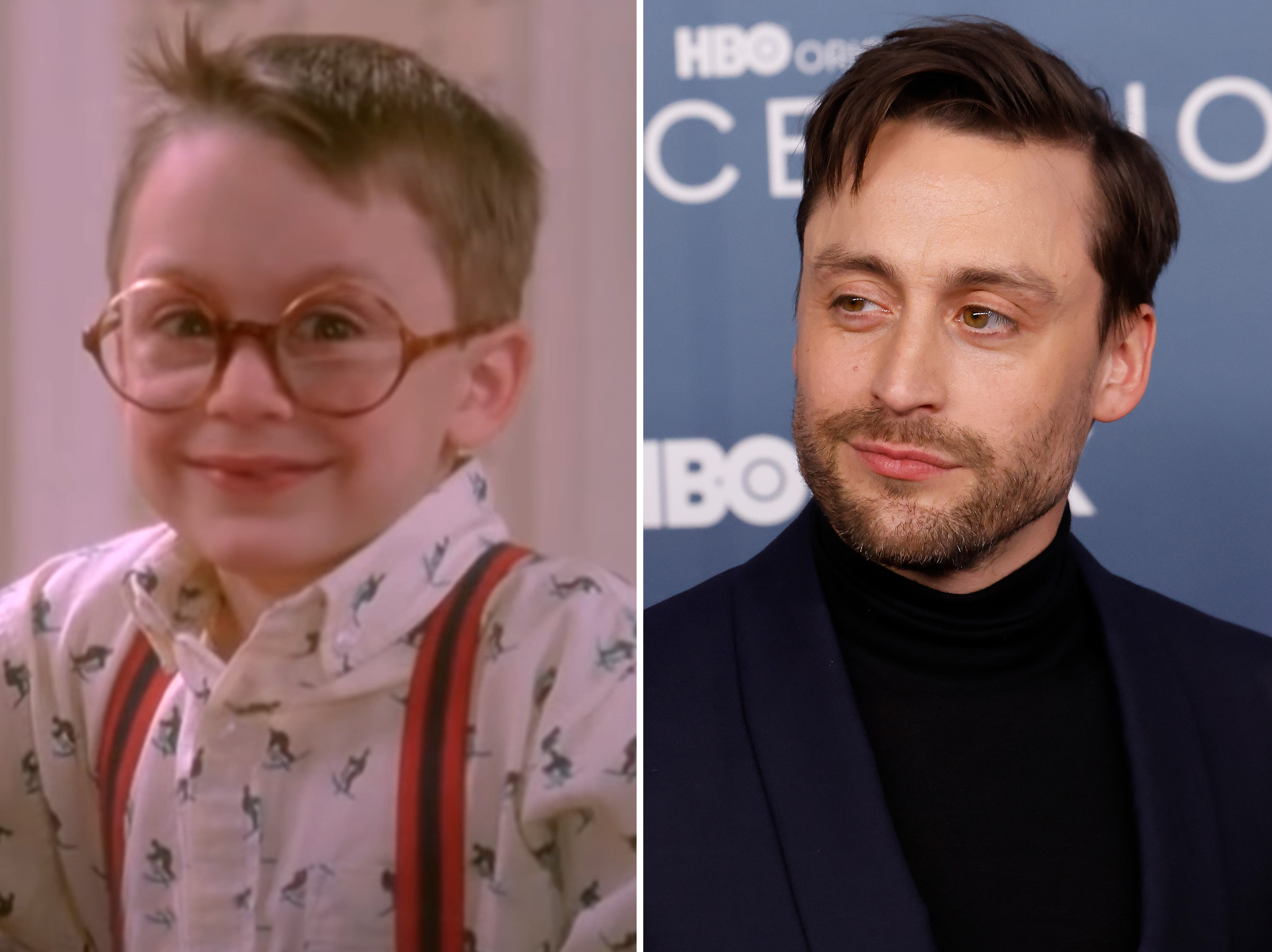 Kieran Culkin como Fuller McCallister en "Home Alone", 1990, publicado el 8 de diciembre de 2011 | Kieran Culkin en el estreno de la 4ª temporada de "Succession" en Nueva York el 20 de marzo de 2023 | Fuentes: Youtube/charminglyobsolete | Getty Images