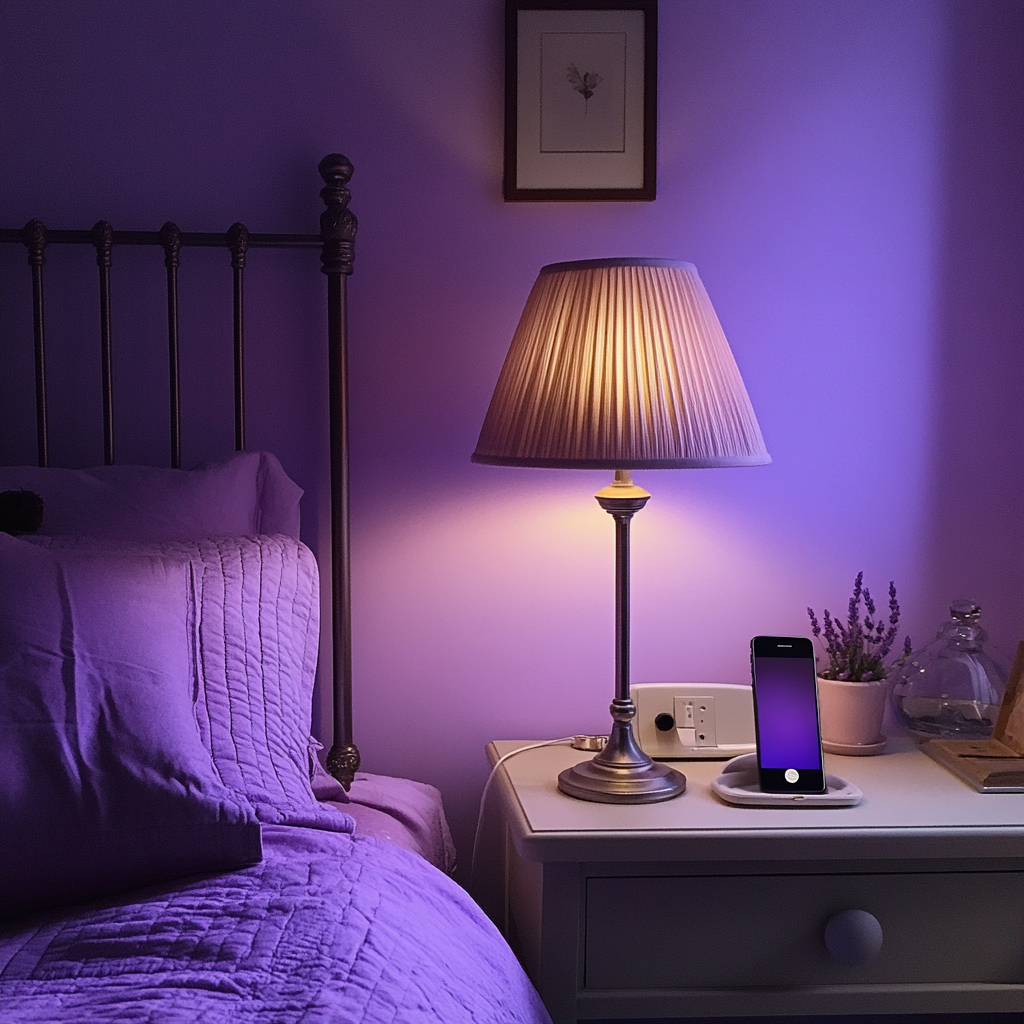 Un móvil en una mesilla de noche | Fuente: Midjourney