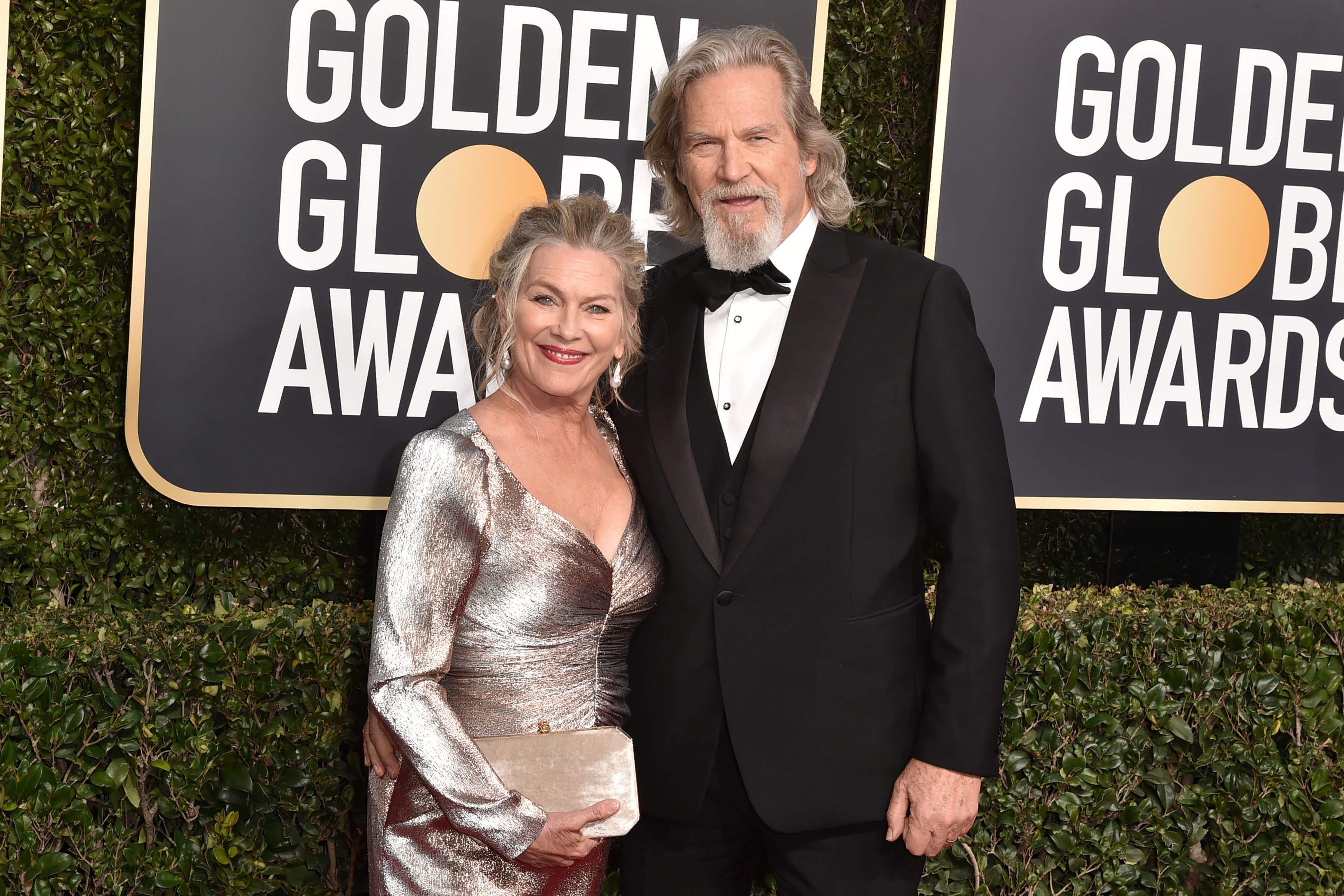 Jeff Bridges y Susan Geston en los Premios Golden Globe, el 06 de enero de 2019 en Beverly Hills, California. | Foto: Getty Images