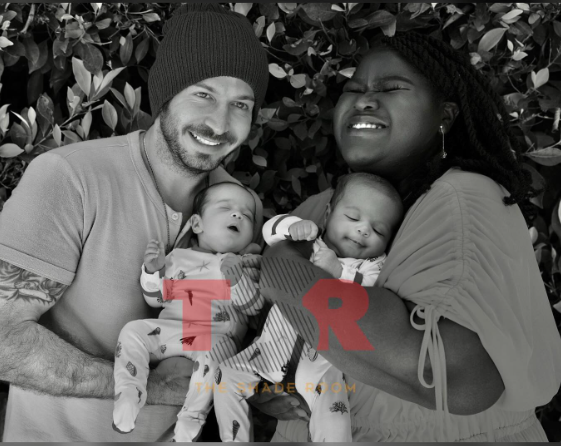 Gabby Sidibe, su marido Brandon Frankel y sus gemelos fechados el 6 de junio de 2024 | Fuente: Instagram/theshaderoom/
