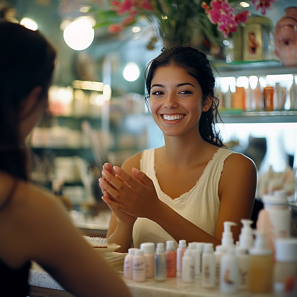 Una mujer en un salón de belleza | Fuente: Midjourney