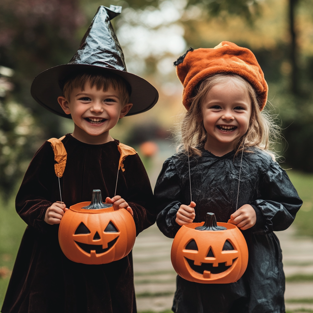 Niños disfrazados en Halloween | Fuente: Midjourney