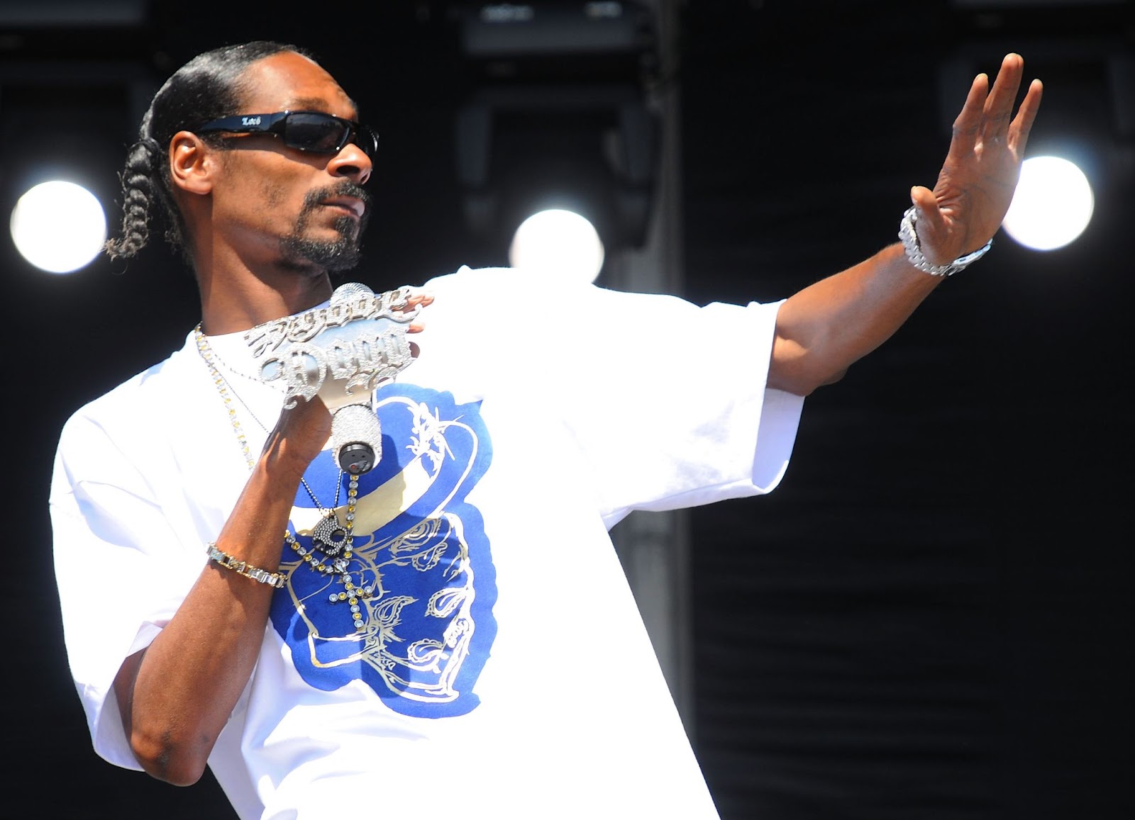 Snoop Dogg actuando durante el Festival de Música de Rothbury el 4 de julio de 2008, en Michigan. | Fuente: Getty Images