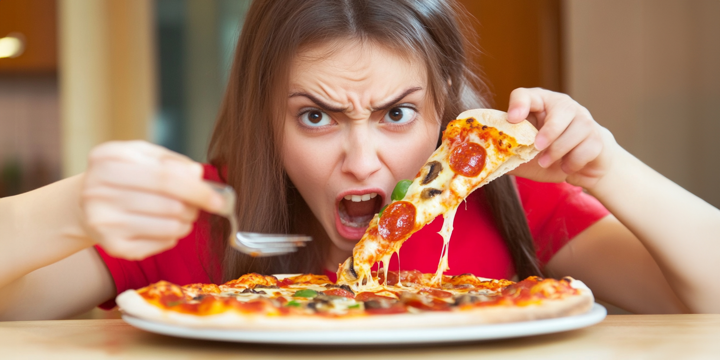 Una mujer comiendo pizza | Fuente: AmoMama