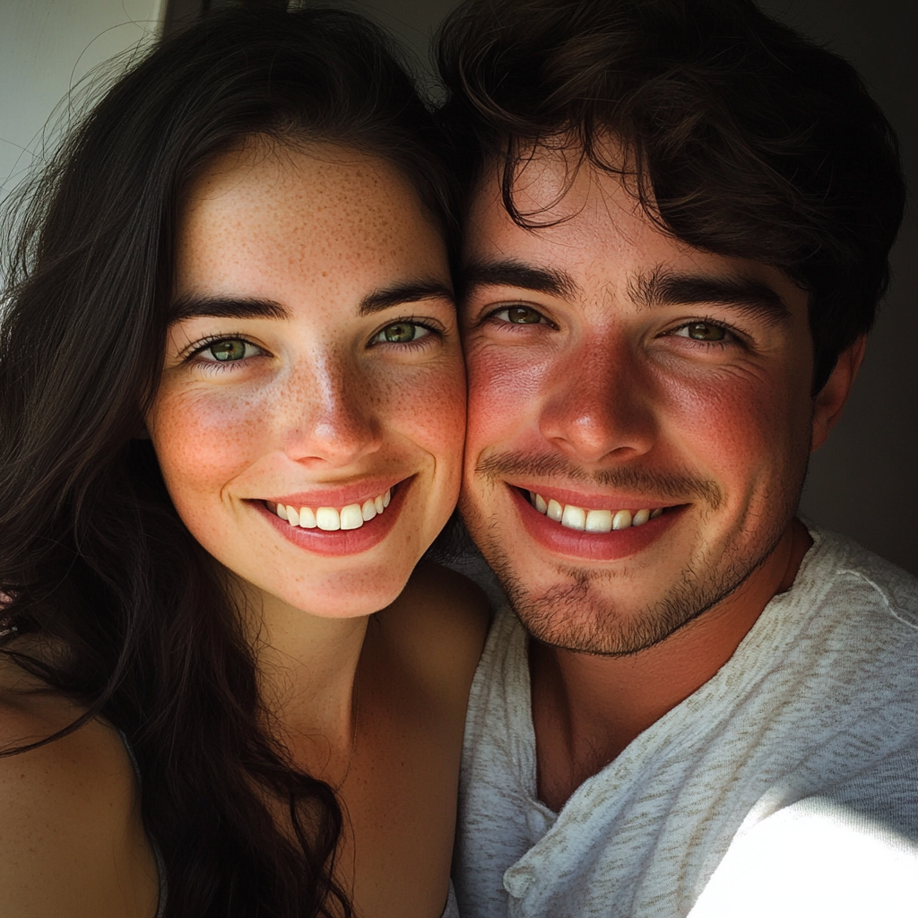 Una pareja sonriente | Fuente: Midjourney