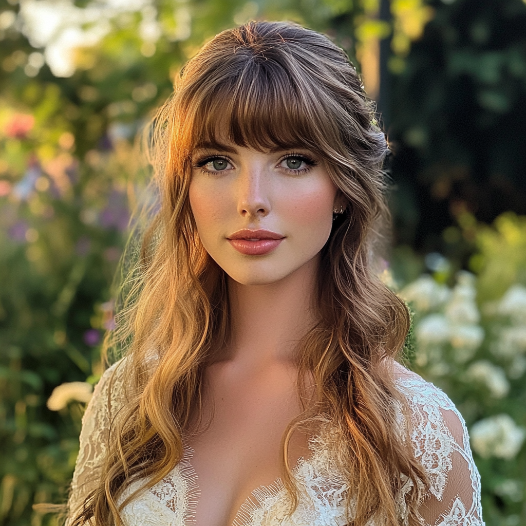 Una novia preciosa con un vestido de encaje | Fuente: Midjourney