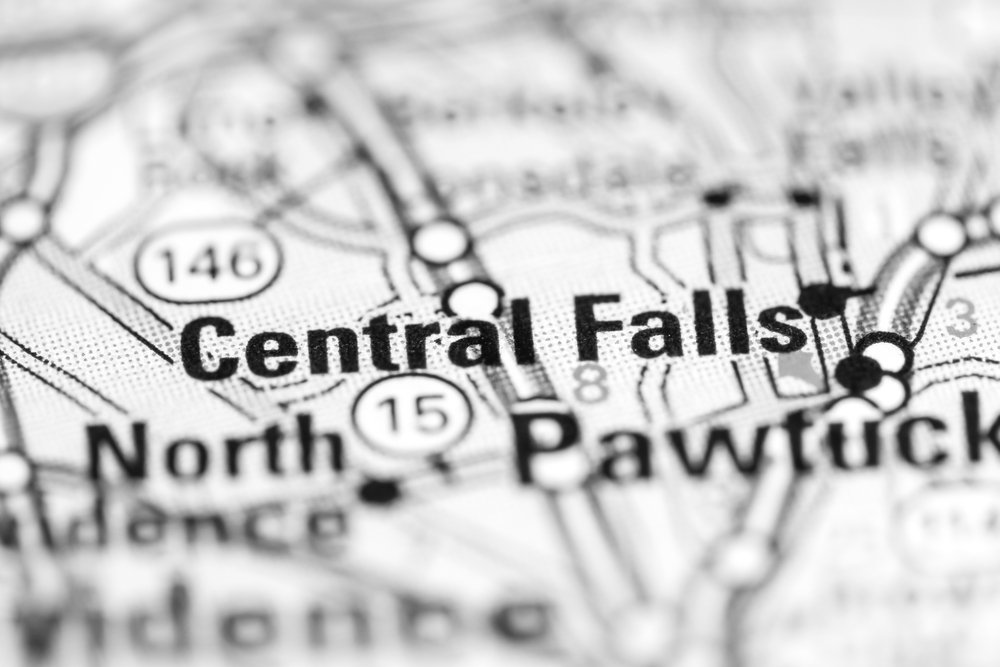 Detalle de un mapa que muestra la ubicación de Central Falls. | Foto: Shutterstock