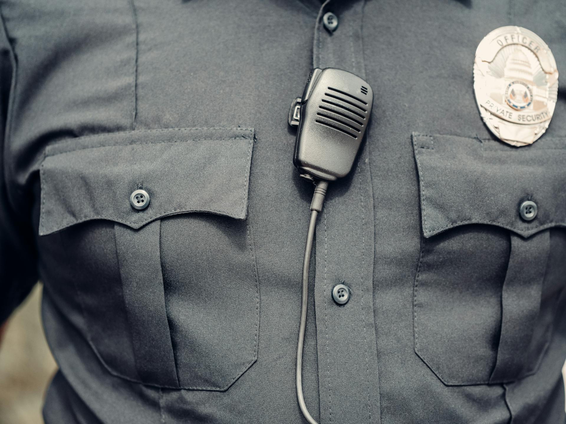 Primer plano del uniforme de un policía | Fuente: Pexels