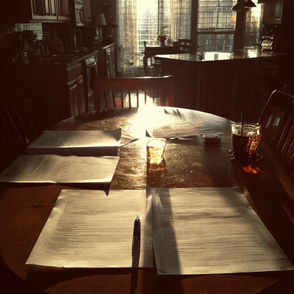 Papeleo sobre una mesa | Fuente: Midjourney