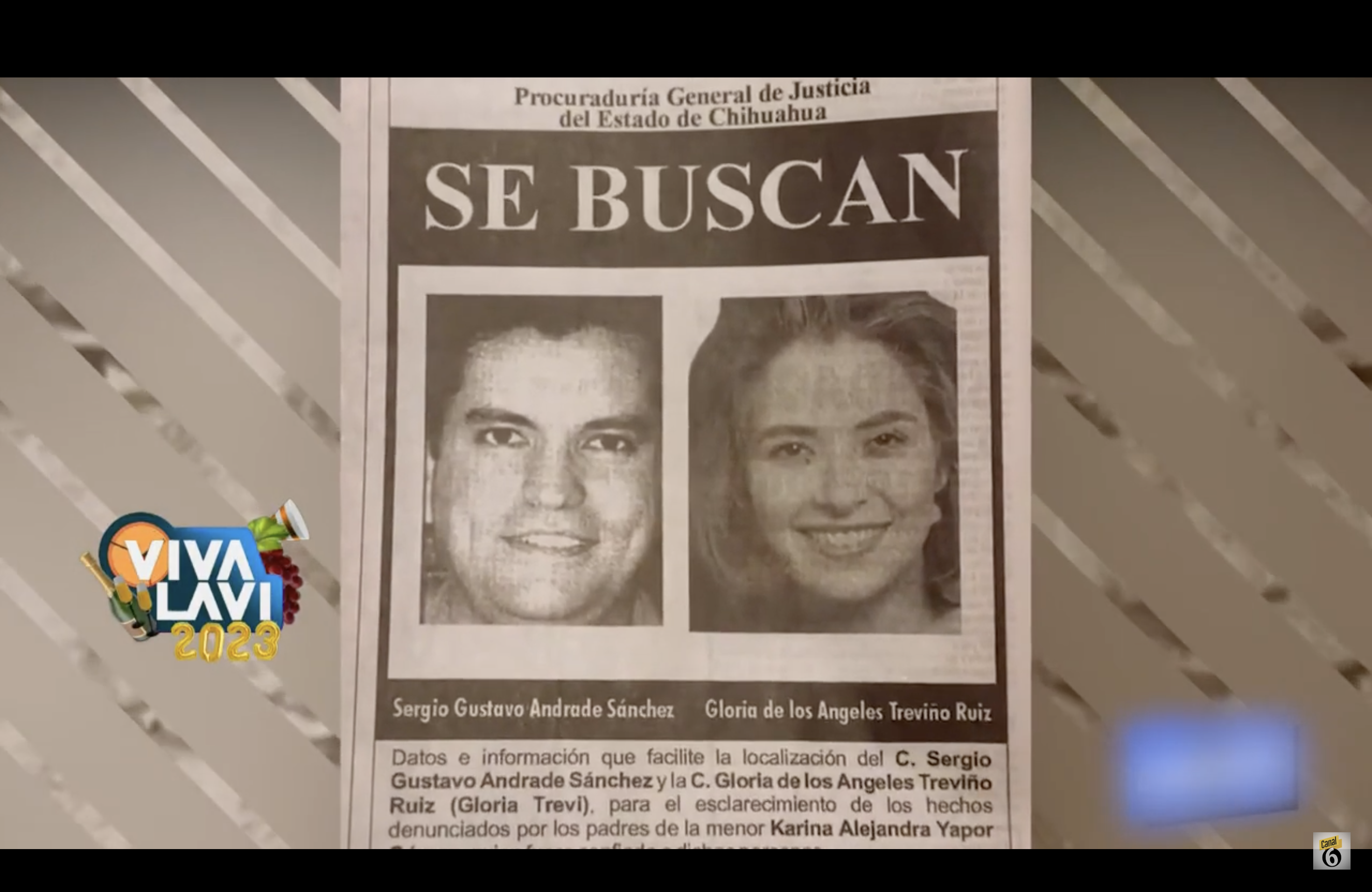 Sergio Andrade y Gloria Trevi en un cartel de "Se Busca". | Foto: YouTube/MULTIMEDIOS